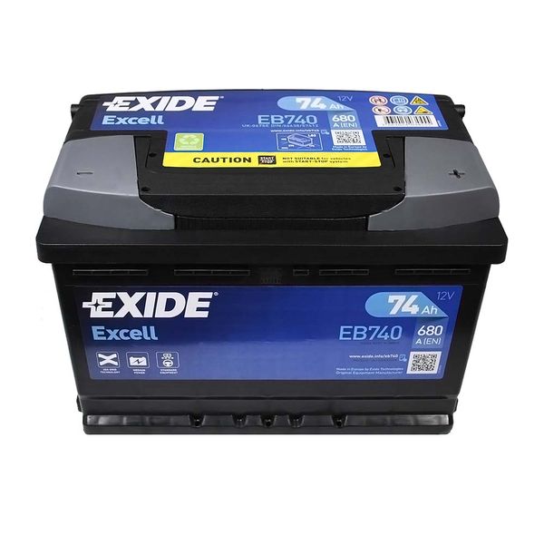 Автомобільний акумулятор EXIDE Excell 74Аh 680Ah R+ (правий +) EB740 564958894725 фото