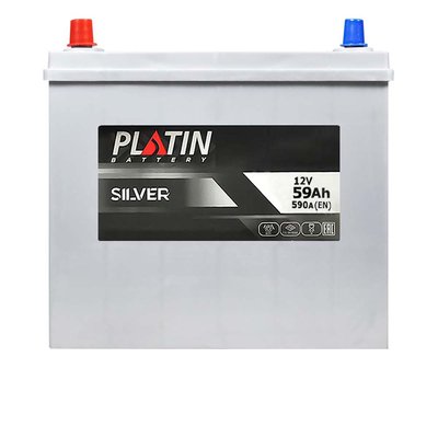 Автомобільний акумулятор PLATIN Silver Asia 59Ah 590A L+ (лівий) SMF (NS60) т.к. 566125882981 фото