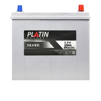 Автомобільний акумулятор PLATIN Silver Asia 59Ah 590A R+ (правий +) SMF (NS60) 564958894829 фото