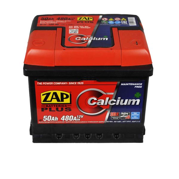 Автомобільний акумулятор ZAP Plus 50Ah 480A R+ (правий +) LB1 (550 98) h=175 564958894625 фото