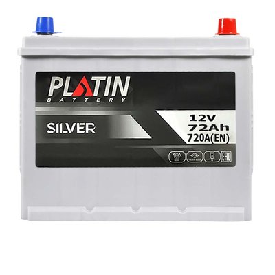 Автомобільний акумулятор PLATIN Silver Asia 72Ah 720A R+ (правий +) SMF N50 564958893500 фото