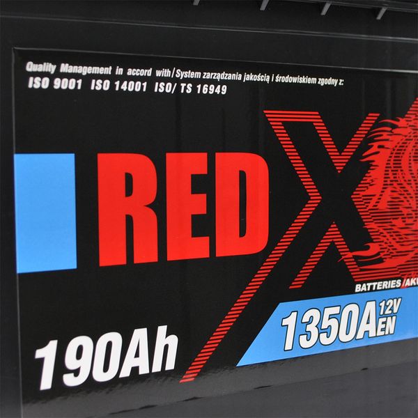 Автомобільний акумулятор RED X (690 13) (D5) 190Ah 1350A L+ 566125886214 фото