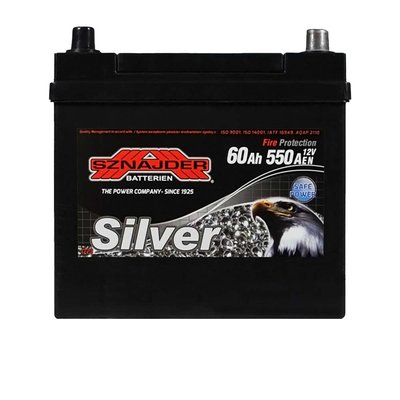Автомобільний акумулятор SZNAJDER Silver Calcium Asia 60Аh 550А R+ (правий +) 560 A0 564958887006 фото