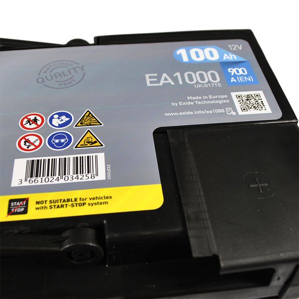 Автомобільний акумулятор EXIDE Premium (EA1000) 100Аh 900Ah R+ 566125885166 фото