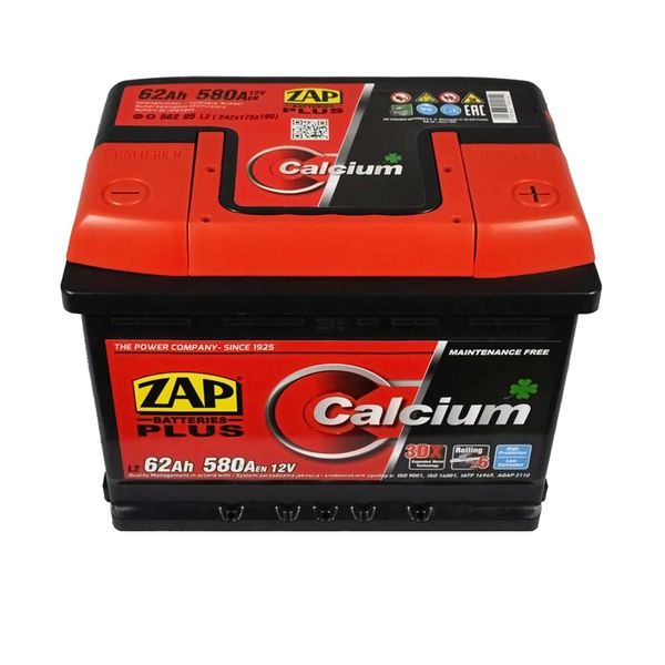 Автомобільний акумулятор ZAP Plus 62Ah 580A R+ (правий +) L2 (550 95) 564958894622 фото