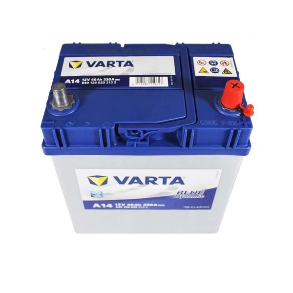 Автомобільний акумулятор VARTA Blue Dynamic Asia 40Ah 330А R+ (правий +) A14 564958891362 фото