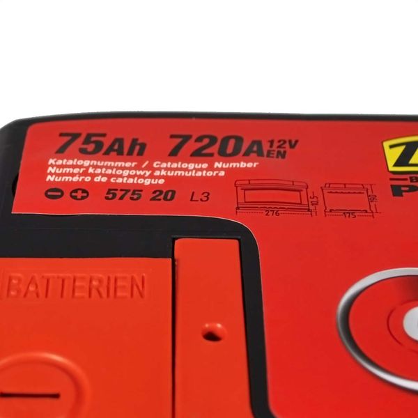 Автомобільний акумулятор ZAP Plus 75Ah 720A R+ (правий +) 575 20 564958888288 фото