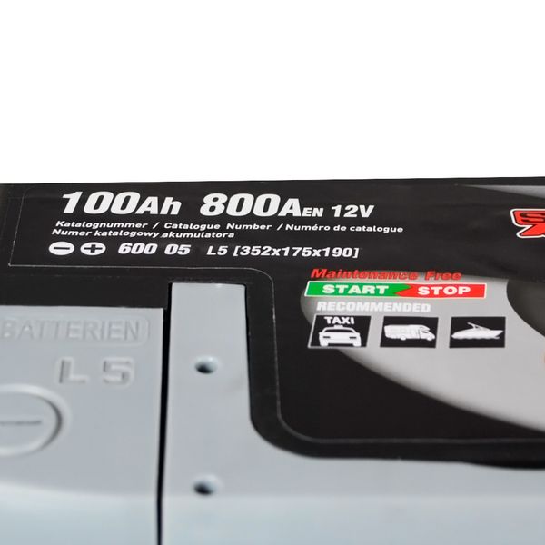 Автомобільний акумулятор SZNAJDER Carbon Start Stop EFB 100Ah 800A R+ (правий +) L5 564958893600 фото