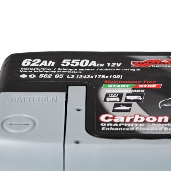 Автомобільний акумулятор SZNAJDER Carbon Start Stop EFB 62Аh 550А R+ (правий +) 562 05 564958887004 фото