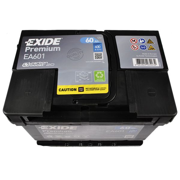 Автомобільний акумулятор EXIDE Premium (EA601) 60Аh 600Ah L+ 566125885167 фото