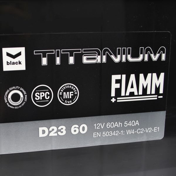Автомобільний акумулятор FIAMM Titanium Black Asia (D23) 60Аh 540А R+ 566125885389 фото