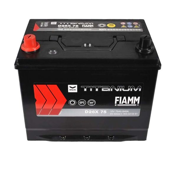 Автомобільний акумулятор FIAMM Titanium Black Asia 75Аh 640А L+ (лівий +) D26 564958893604 фото