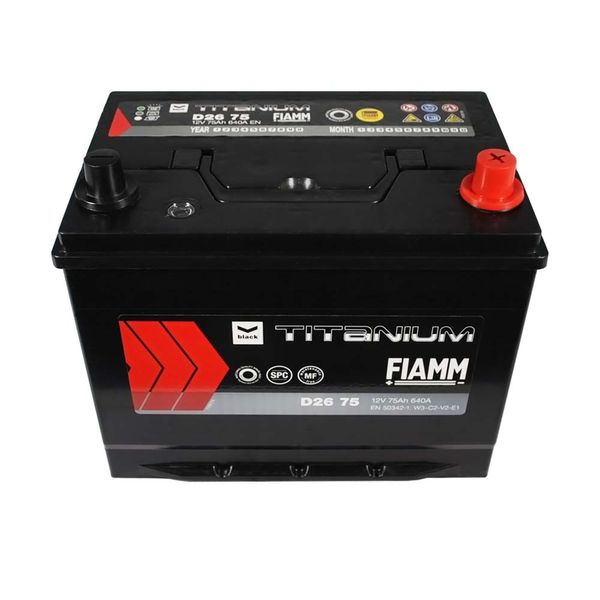 Автомобільний акумулятор FIAMM Titanium Black Asia 75Аh 640А R+ (правий +) D26 564958893603 фото