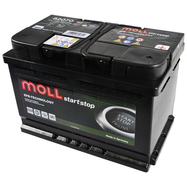 Автомобільний акумулятор MOLL EFB (L3) 70Ah 700A R+ 566125885263 фото