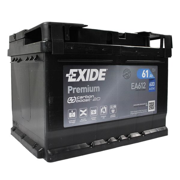 Автомобільний акумулятор EXIDE Premium (EA612) 61Аh 600Ah R+ h=175 566125885191 фото