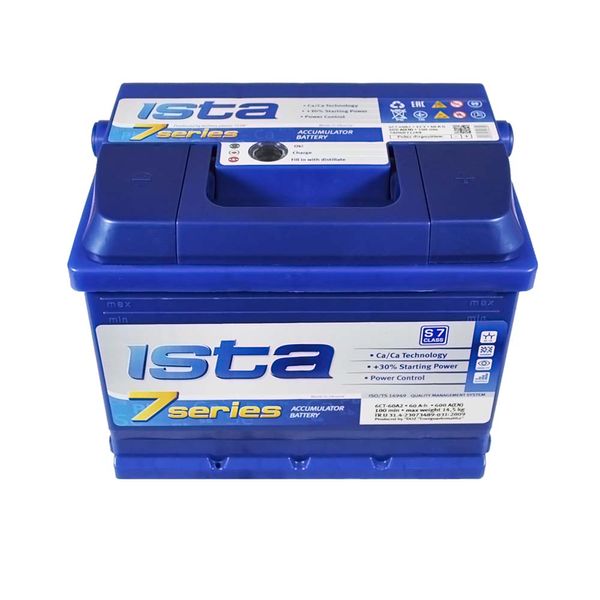 Автомобільний акумулятор ISTA 7 Series 60Ah 600A R+ (правий +) L2 564958893736 фото