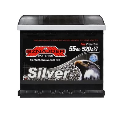 Автомобільний акумулятор SZNAJDER Silver 55Ah 520A L+ (лівий +) L1 (555 85) 566125882950 фото