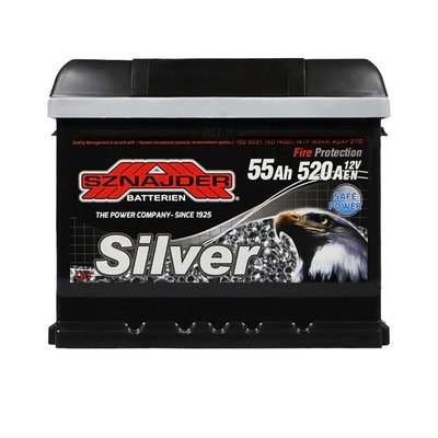 Автомобільний акумулятор SZNAJDER Silver 55Ah 520A R+ (правий +) LB1 (h=175) 564958893570 фото