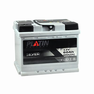 Автомобильный аккумулятор PLATIN Silver 60Ah 600A L+ (левый +) MF 564958891260 фото