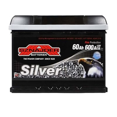 Автомобільний акумулятор SZNAJDER Silver 60Ah 600A L+ (лівий +) L2 564958893599 фото