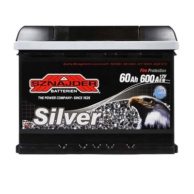 Автомобільний акумулятор SZNAJDER Silver 60Ah 600A R+ (правий +) L2 564958893572 фото