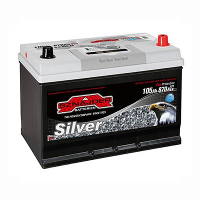 Автомобільний акумулятор SZNAJDER Silver Calcium Asia 105Аh 870А R+ (правий +) 605 A0 564958887036 фото