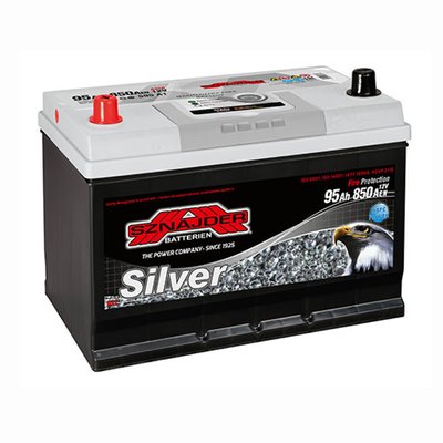Автомобільний акумулятор SZNAJDER Silver Calcium Asia 95Аh 850А L+ (лівий +) 595 A1 564958887034 фото