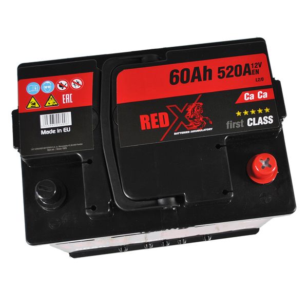 Автомобільний акумулятор RED X (555 80) (L2) 60Ah 520A R+ 566125885259 фото