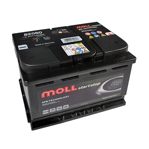 Автомобильные аккумулятор MOLL EFB (L2) 60Ah 640A R+ (правый +) 566125883014 фото