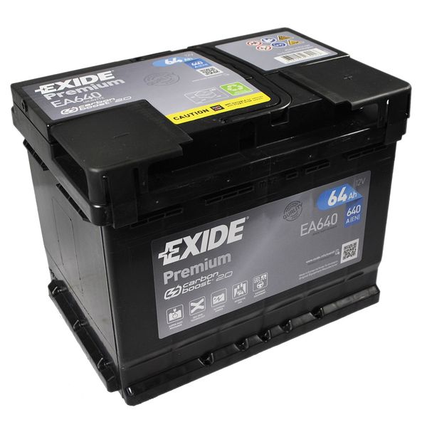 Автомобільний акумулятор EXIDE Premium 64Аh 640Ah R+ (правий +) EA640 564958894726 фото