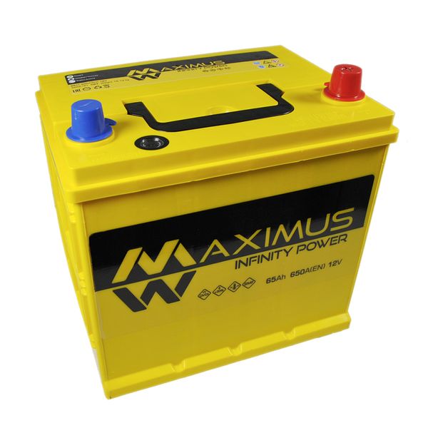 Автомобільний акумулятор MAXIMUS Asia smf (D23) 65Ah 650A R+ 566125884340 фото