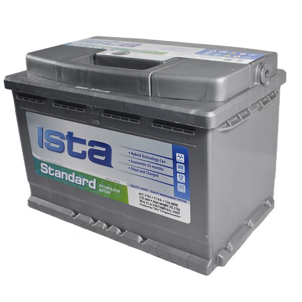 Автомобільний акумулятор ISTA Standard (L3) 77 Аh 720А R+ 566125885231 фото