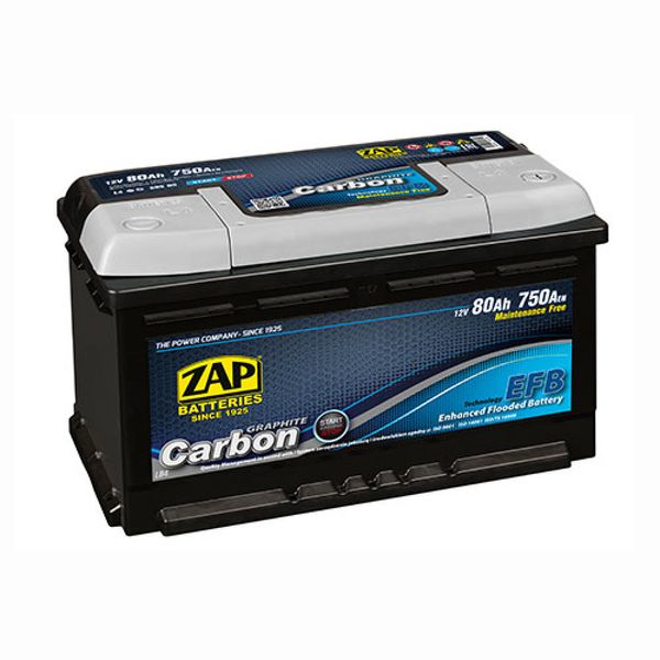 Автомобільний акумулятор ZAP Carbon EFB 77Аh 750А R+ (правий +) 577 05 564958888257 фото