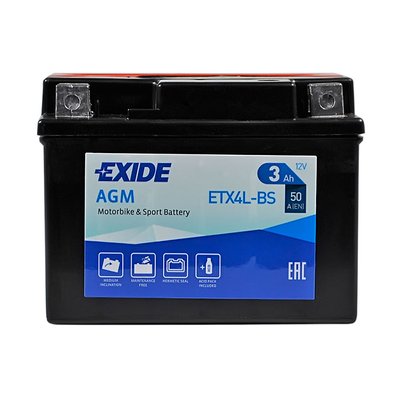 Мото акумулятор EXIDE ETX 4L-BS EXIDE (12V, 3A) 566125883051 фото