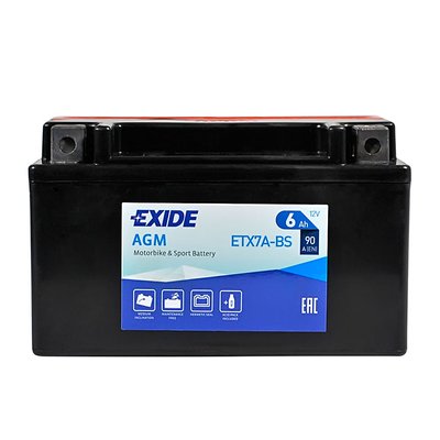 Мото акумулятор EXIDE ETX 7A-BS EXIDE (12V, 6A) 566125883052 фото