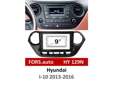 Переходная рамка FORS.auto HY 129N для Hyundai I-10 (9 inch, LHD, high-end, black) 2013-2016 11845 фото