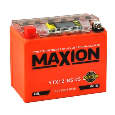 Мото акумулятор MAXION 12V 10A L+ (левый) YTX 12-BS DS (DS-iGEL) 564958889211 фото