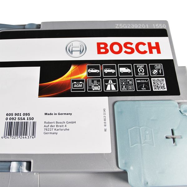 Автомобільний акумулятор BOSCH AGM (S5A 150) (L6) 105Ah 950A R+ 566125885324 фото