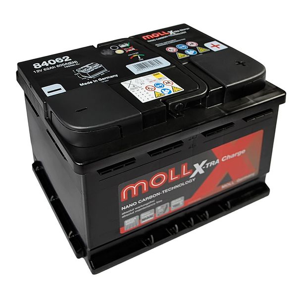 Автомобільні акумулятори MOLL X-Tra Charge (L2) 62Ah 600A R+ (правий +) 566125883018 фото