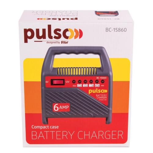 Зарядний пристрій PULSO BC-15860 6&12V/6A/15-80AHR/світлодіодн.індик. BC-15860 фото
