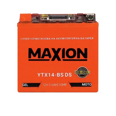 Мото акумулятор MAXION 12V 12A L+ (лівий) YTX 14-BS DS (DS-iGEL) 564958889212 фото