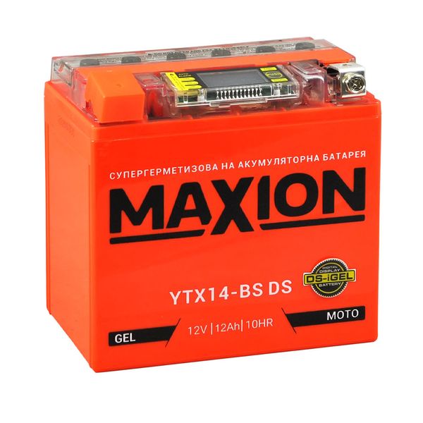 Мото акумулятор MAXION 12V 12A L+ (левый) YTX 14-BS DS (DS-iGEL) 564958889212 фото