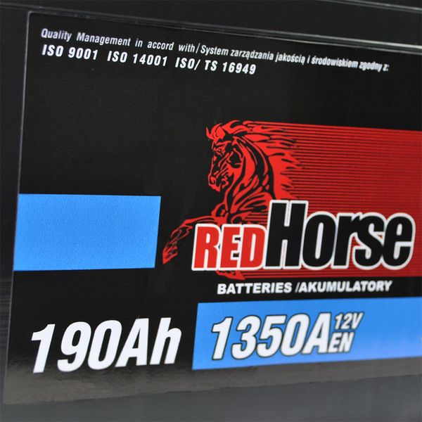 Автомобільний акумулятор RED HORSE (690 13) (D5) 190Ah 1350A L+ 566125885391 фото