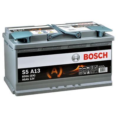 Автомобильный аккумулятор BOSCH AGM 95Ah 850A R+ (правый +) S5A 130 566615479282 фото
