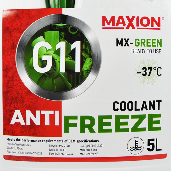 Антифриз MAXION 5L G11 -37 ° C GREEN 564958892481 фото