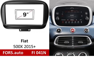 Переходная рамка FORS.auto FI 041N для Fiat 500X (9 inch, black) 2014-2019 11922 фото