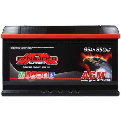 Автомобільний акумулятор SZNAJDER AGM 95Ah 850A R+ (правий +) L5 564958893542 фото