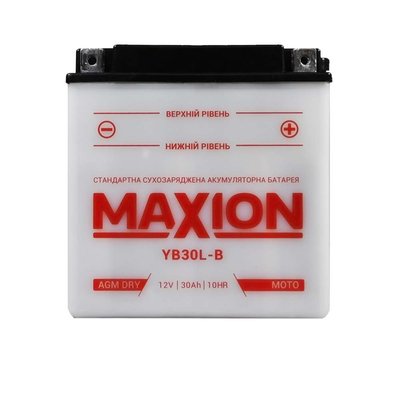 Мото акумулятор MAXION 12V 30A R+ (правий +) YB 30L-B 564958889152 фото