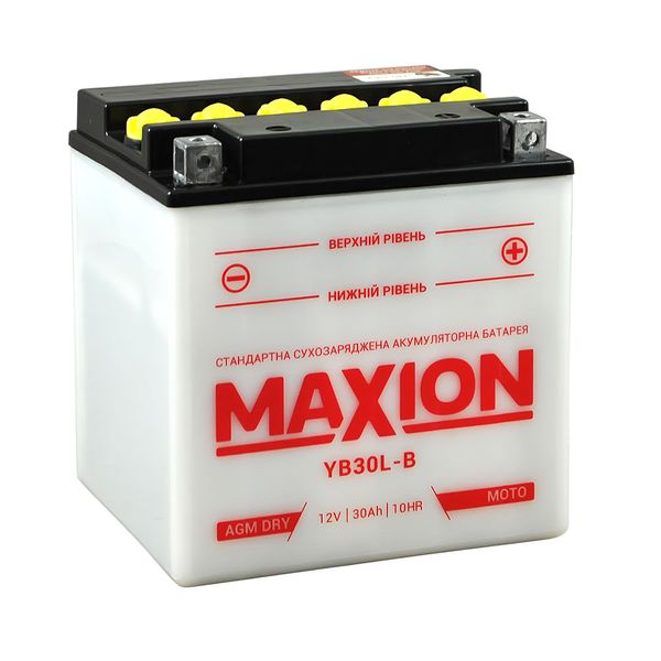 Мото акумулятор MAXION 12V 30A R+ (правий +) YB 30L-B 564958889152 фото