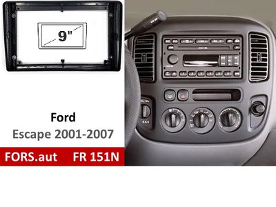 Переходная рамка FORS.auto FR 151N для Ford Escape (9 inch, black) 2001-2007 11775 фото